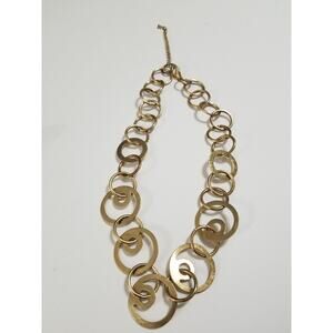 Eighteen inch large goldtone chain necklace with a three inch ext. n284*